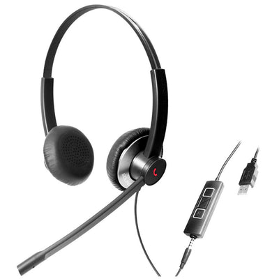 Diadema UC Addasound EPIC 502-G, Binaural, control llamada mute y vol, 3.5mm y USB