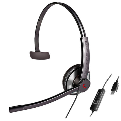 Diadema Addasound EPIC 511-G, Monoaural, Para alta demanda, Controles, Doble Mic, USB y 3.5mm Gris