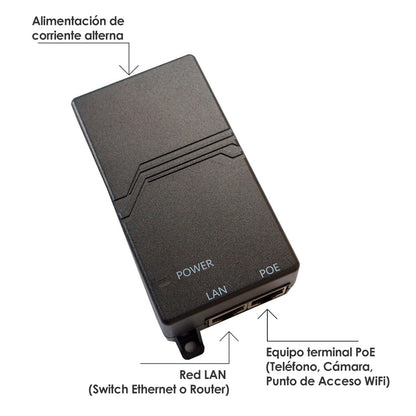 Inyector PoE Grandstream G0720-480-050, GigaPoE, 8VDC 0.5A (24W)