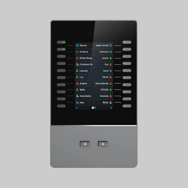 Botonera Grandstream GBX20 Profesional color negro con pantalla y teclas para recepción