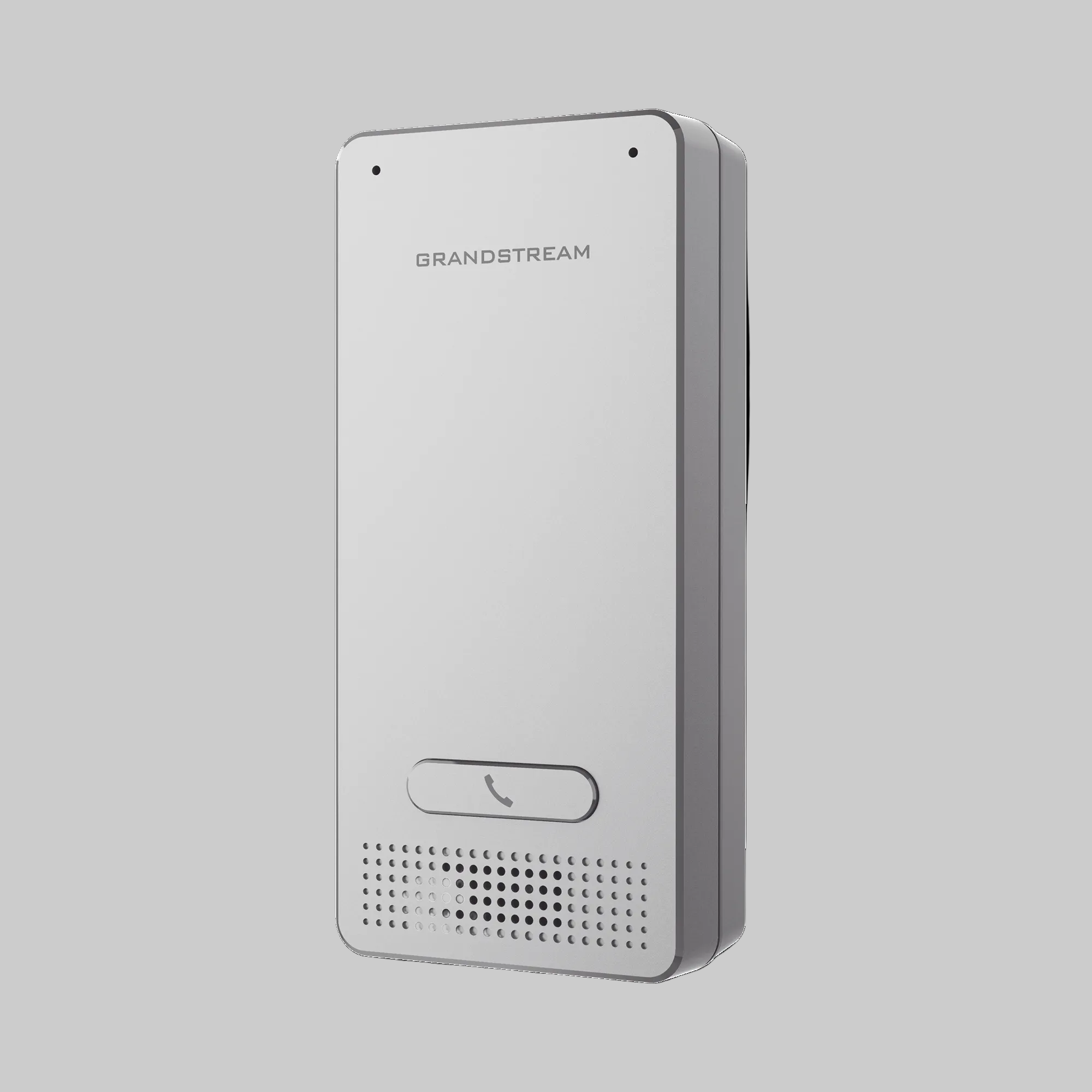 Intercomunicador IP Grandstream GDS3702 con diseño compacto y botón frontal, ideal para acceso seguro en negocios