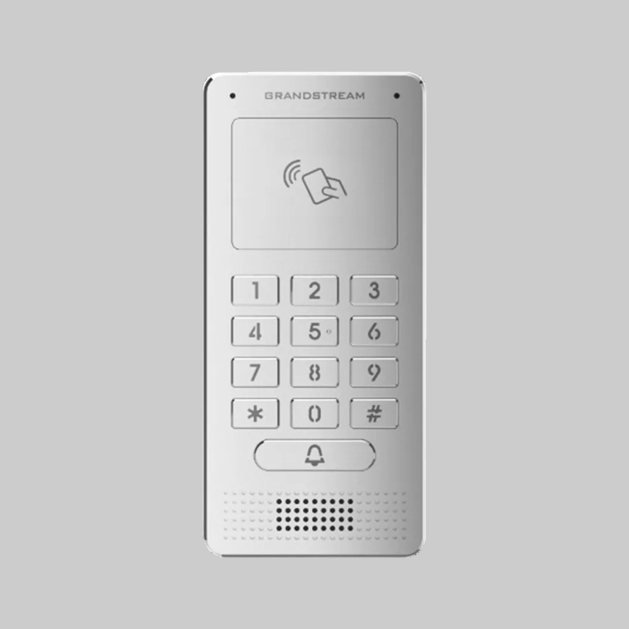 Portero SIP Grandstream GDS3705 metálico con teclado numérico y lector RFID frontal para control de acceso