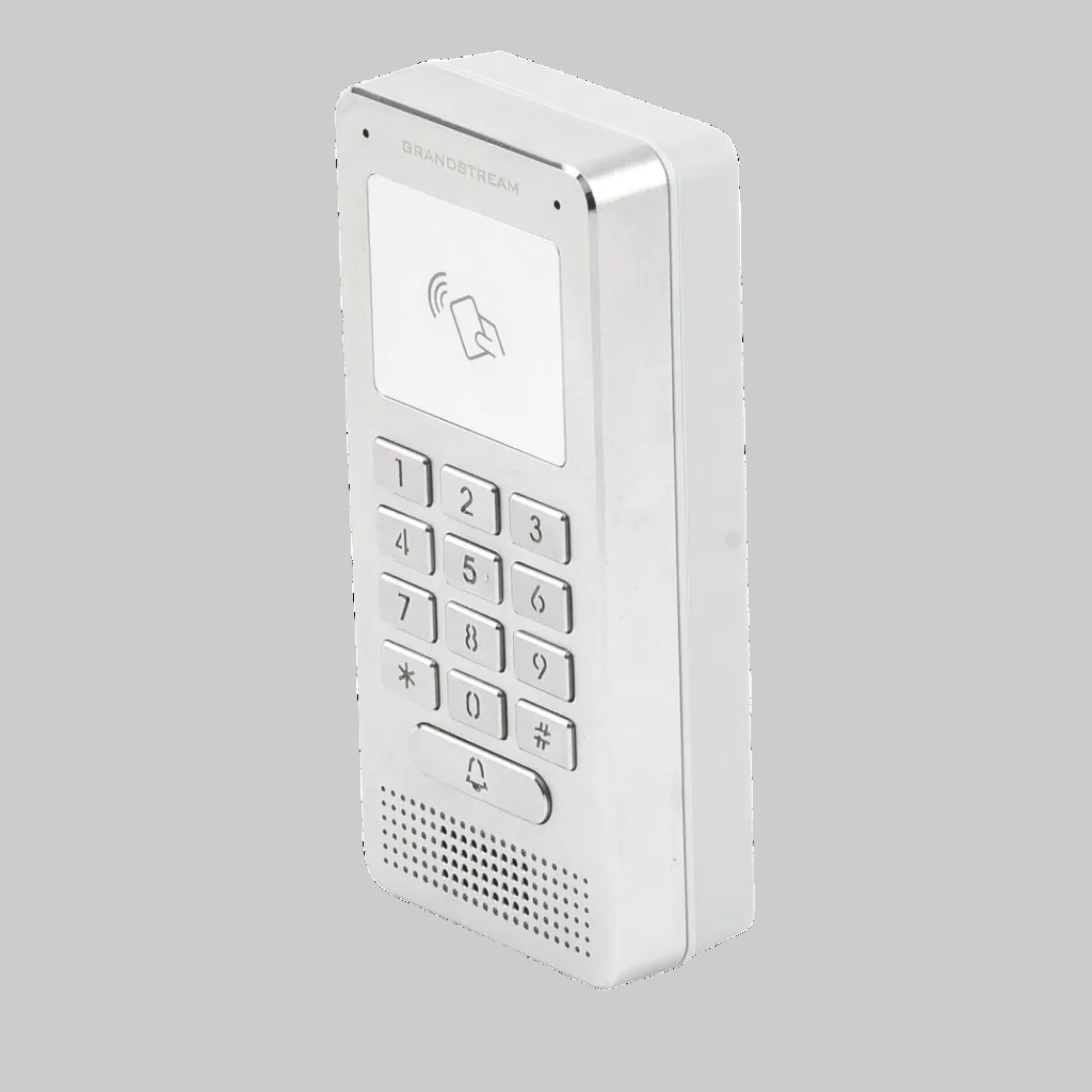 Perfil delgado del portero SIP Grandstream GDS3705 en aluminio resistente para instalación en pared exterior