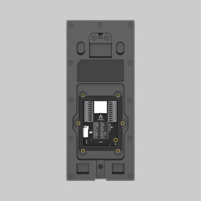 Perfil lateral del GDS3725 con puerto Gigabit PoE, chasis IP66 resistente intemperie e instalación empotrada en pared