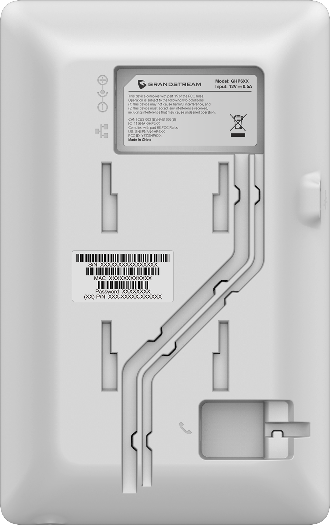 Teléfono Hotelero IP Grandstream GHP620W, Wi-Fi, Blanco, 2 Cuentas SIP y 2 Líneas