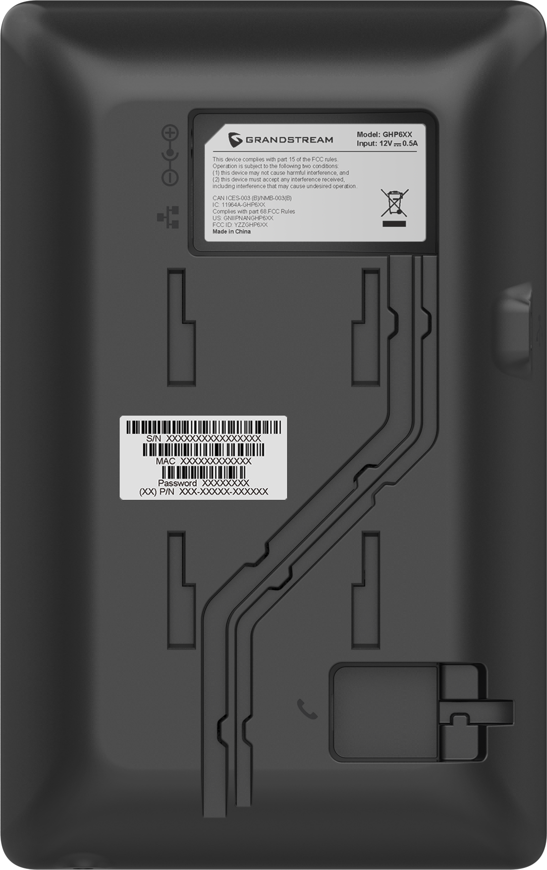 Teléfono Hotelero IP Grandstream GHP621, 2 Cuentas SIP 2 Líneas, PoE No incluye adaptador de corriente