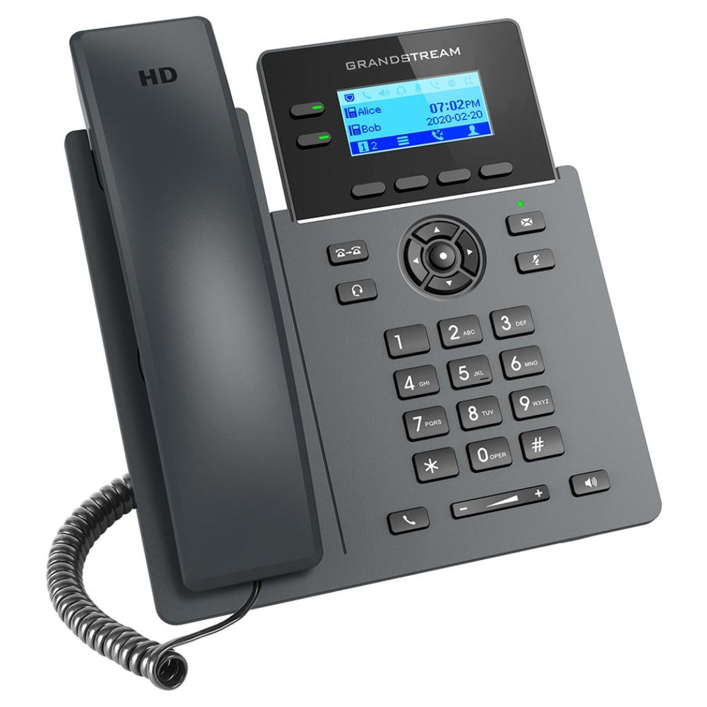 Teléfono IP Grandstream GRP2602G, 4 Cuentas SIP, 2 Líneas, GigaEth, Incluye adaptador de corriente