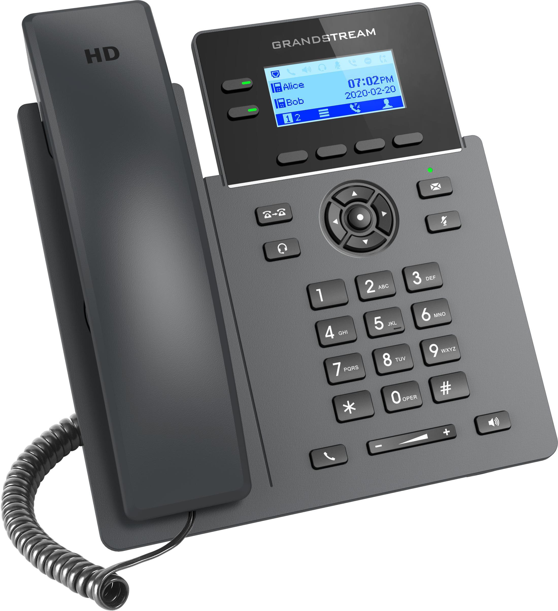 Teléfono IP Grandstream GRP2602G, 4 Cuentas SIP, 2 Líneas, GigaEth, Incluye adaptador de corriente