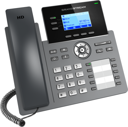 Teléfono IP Grandstream GRP2604, 6 cuentas SIP, 3 Líneas, Incluye adaptador de corriente