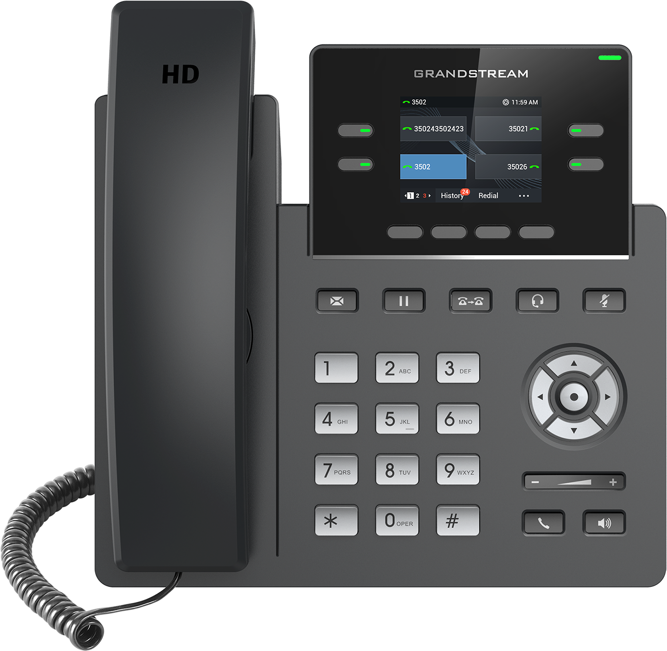 Teléfono IP HD Grandstream GRP2612, Carrier-grade, 2 cuentas SIP, Incluye adaptador de corriente