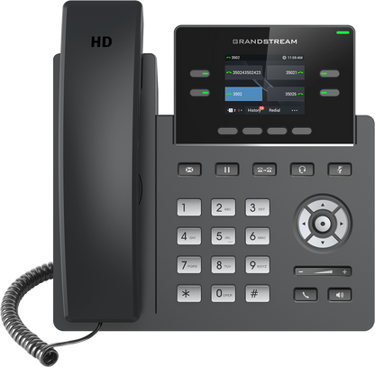 Teléfono IP HD Grandstream GRP2612, Carrier-grade, 2 cuentas SIP, Incluye adaptador de corriente