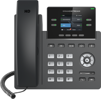 Teléfono IP HD Grandstream GRP2612P, Carrier-Grade, 2 Cuentas SIP, PoE, NO incluye adaptador de corriente
