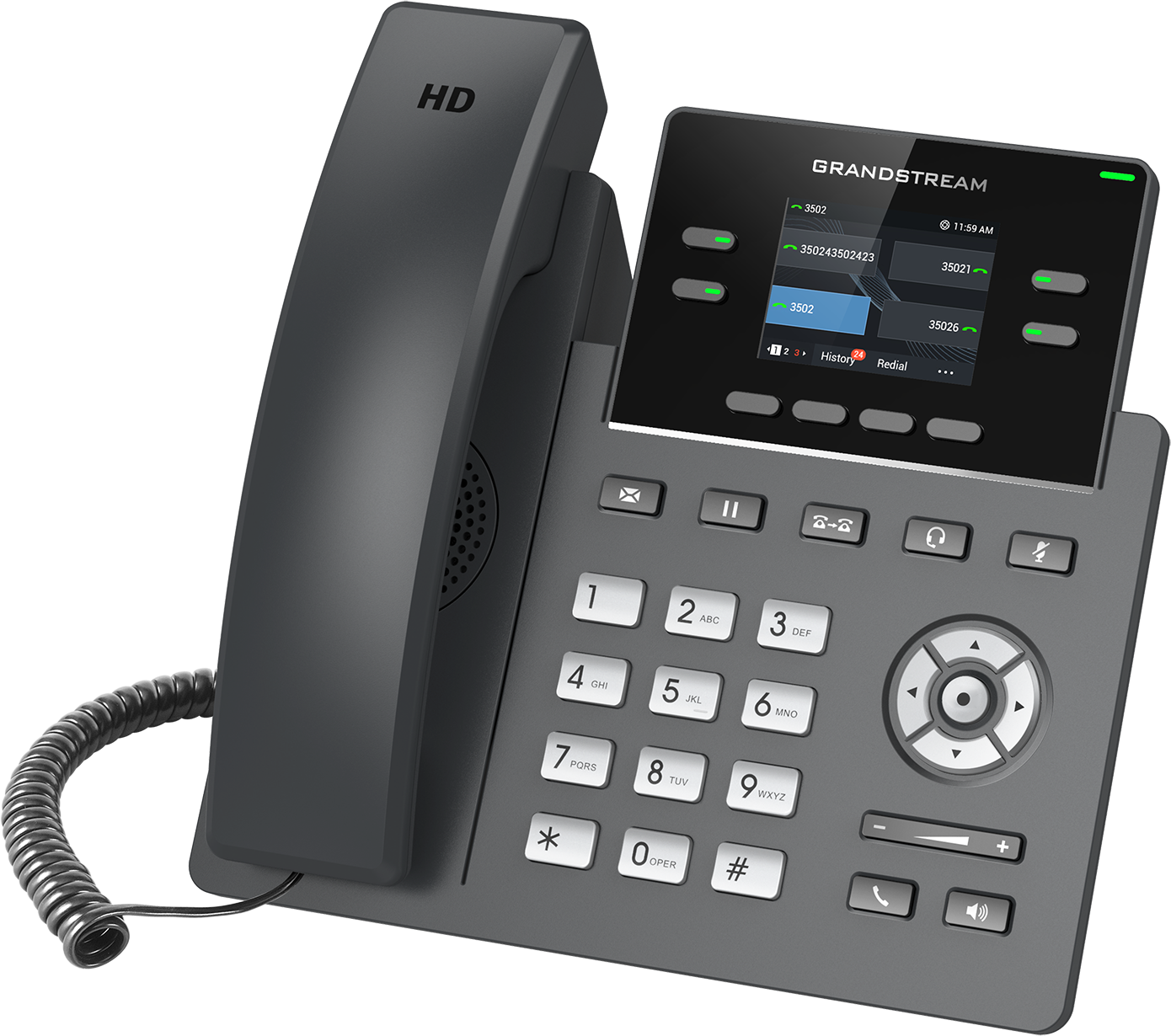 Teléfono IP HD Grandstream GRP2612P, Carrier-Grade, 2 Cuentas SIP, PoE, NO incluye adaptador de corriente
