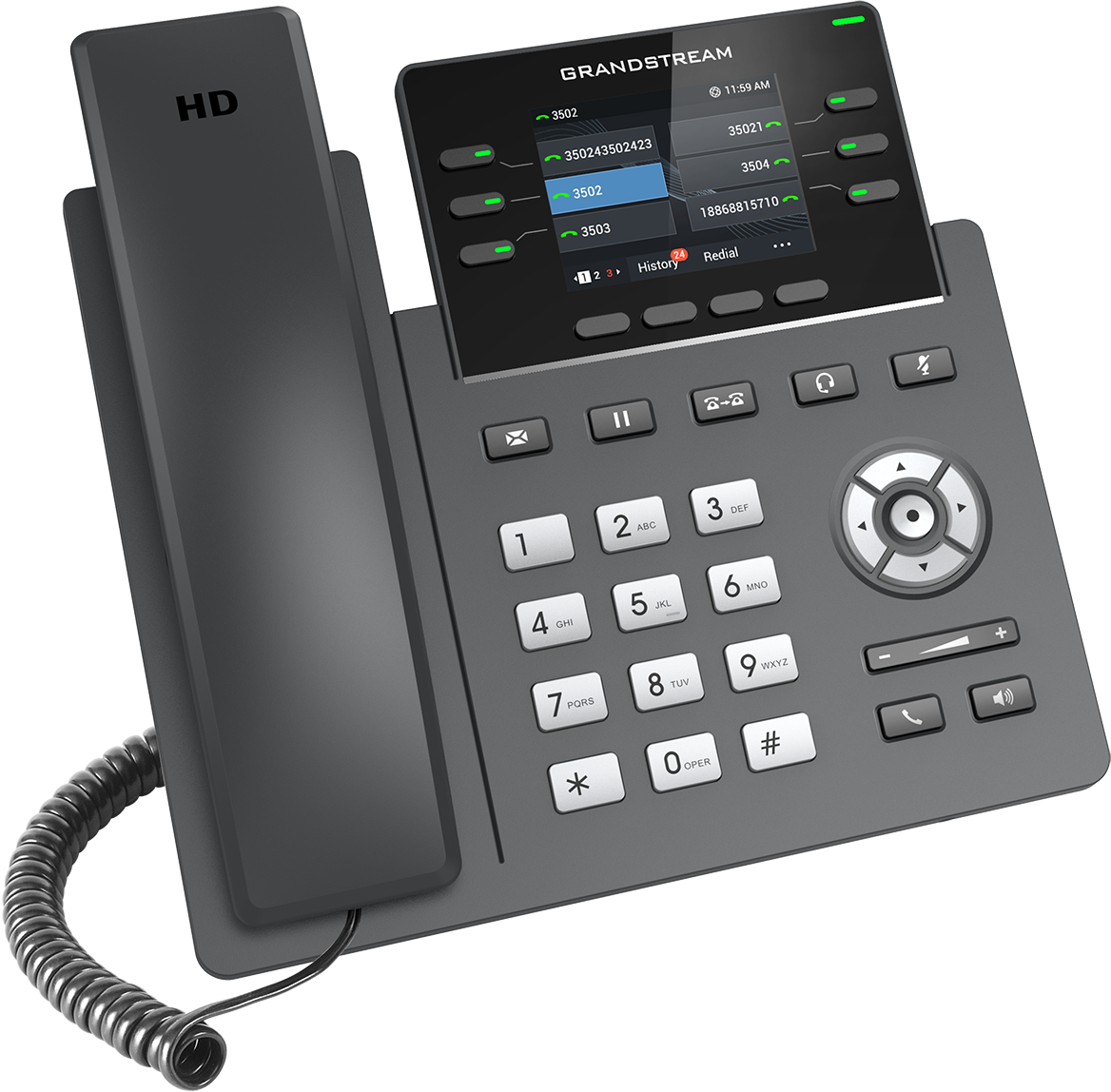 Teléfono IP HD Grandstream GRP2613, Carrier-Grade, 3 cuentas SIP, PoE, Incluye adaptado