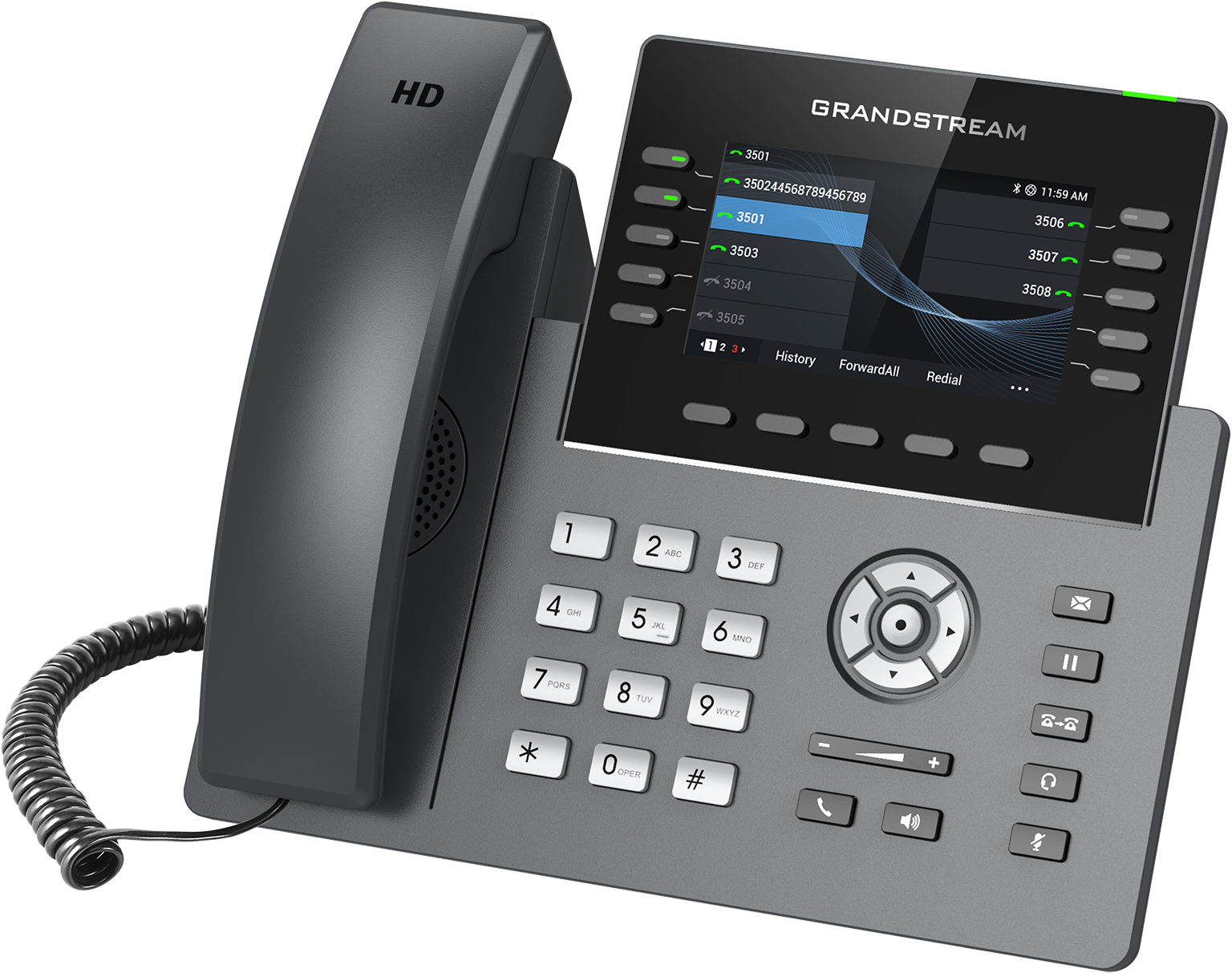 Teléfono IP HD Grandstream GRP2615, 10 Líneas, 5 cuentas SIP, WiFi, Bluetooth