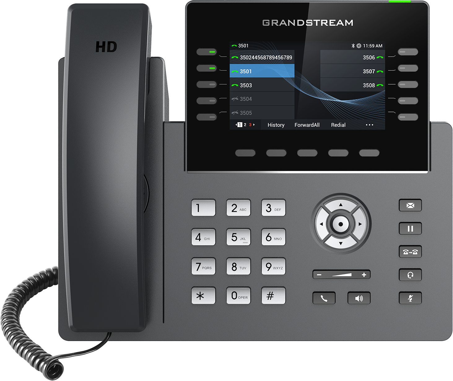 Teléfono IP HD Grandstream GRP2615, 10 Líneas, 5 cuentas SIP, WiFi, Bluetooth