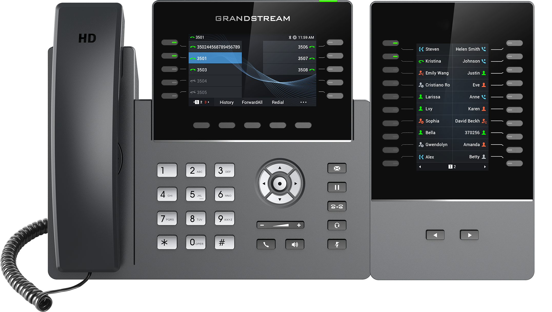 Teléfono IP HD Grandstream GRP2615, 10 Líneas, 5 cuentas SIP, WiFi, Bluetooth