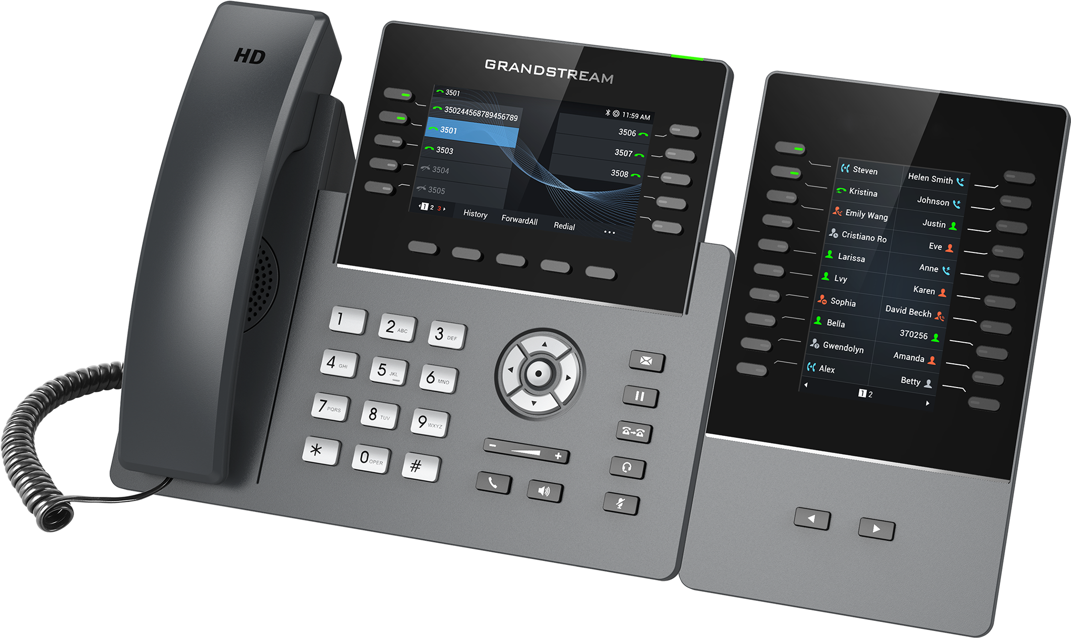Teléfono IP HD Grandstream GRP2615, 10 Líneas, 5 cuentas SIP, WiFi, Bluetooth