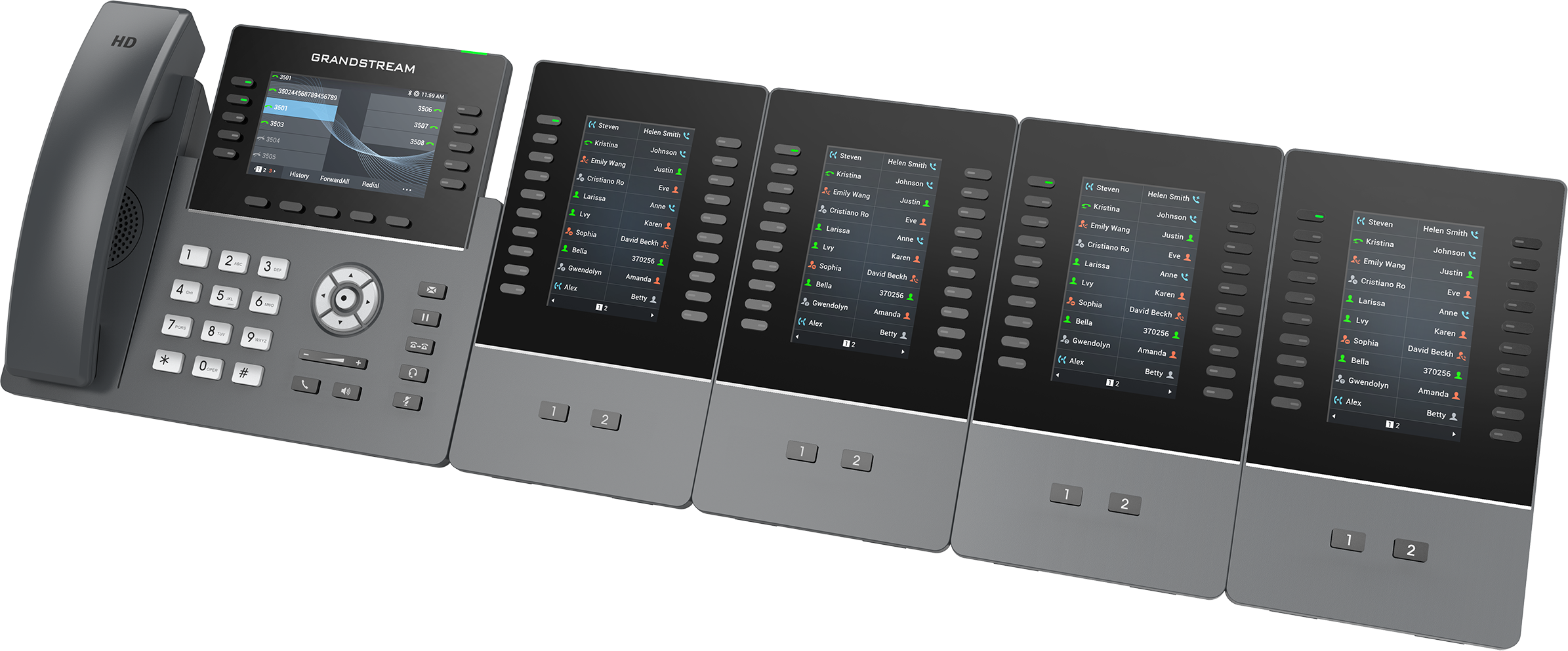 Teléfono IP HD Grandstream GRP2615, 10 Líneas, 5 cuentas SIP, WiFi, Bluetooth