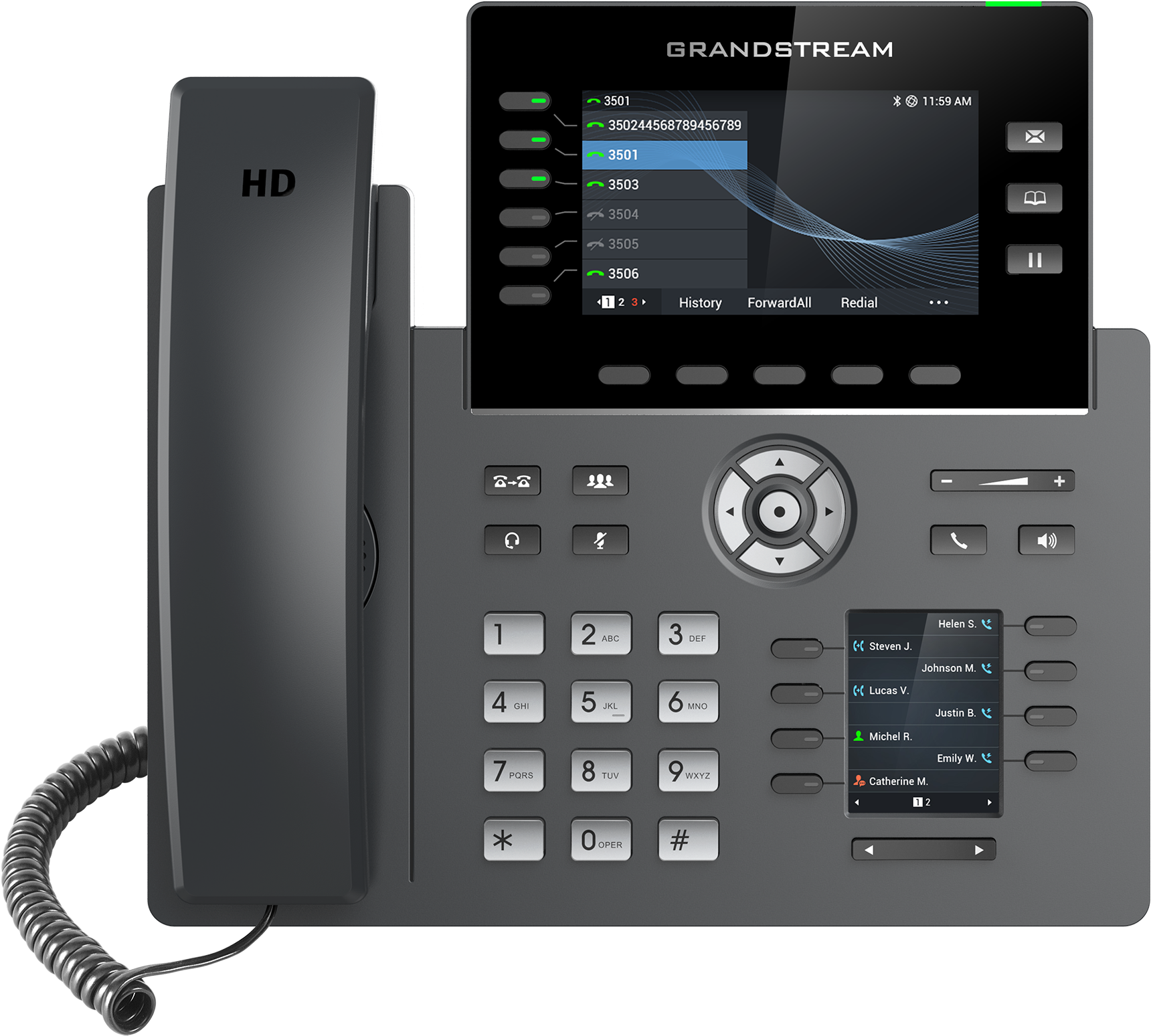Teléfono IP HD Grandstream GRP2616, Carrier-Grade, 6 cuentas SIP, 6 líneas, Wi-Fi y Bluetooth