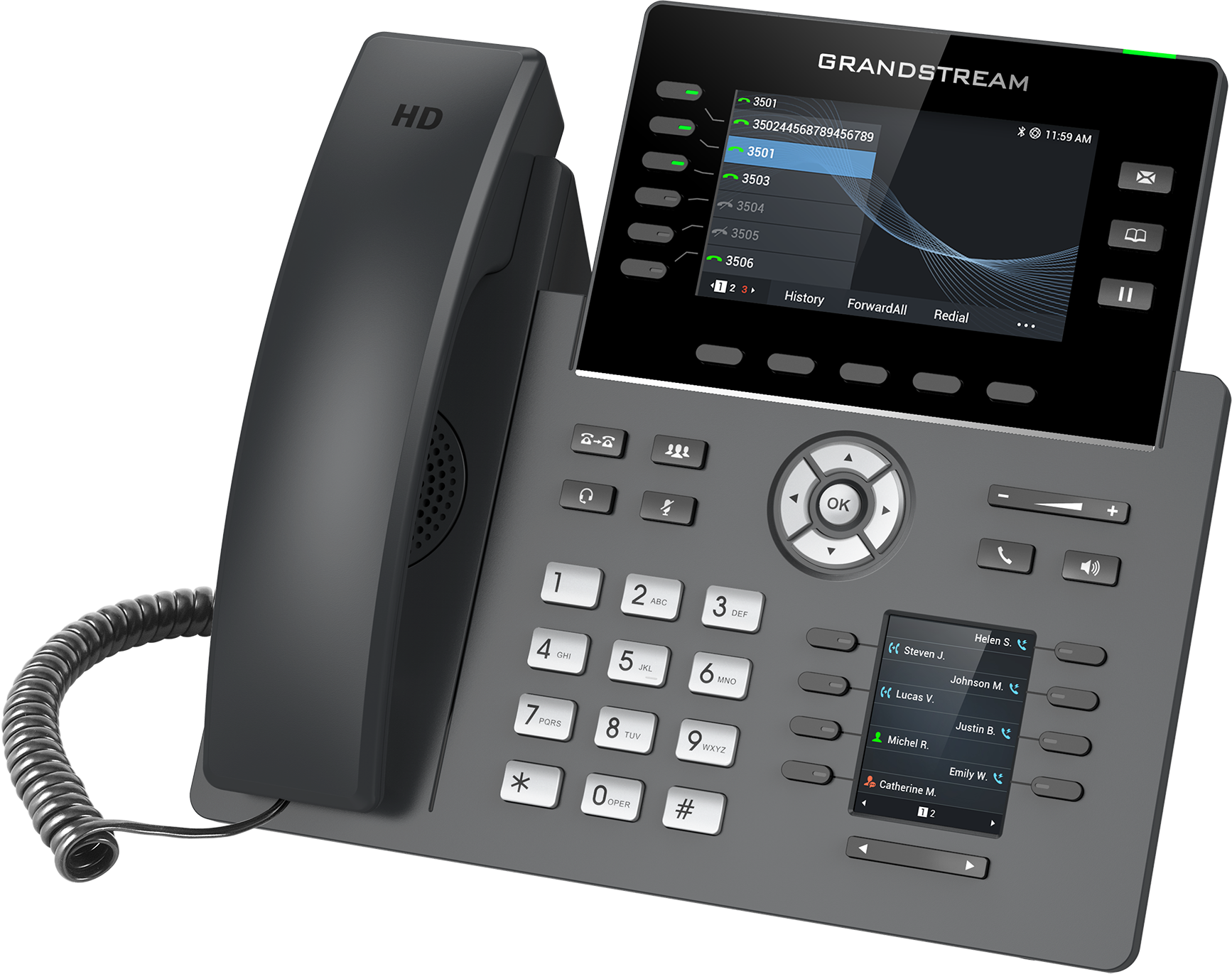Teléfono IP HD Grandstream GRP2616, Carrier-Grade, 6 cuentas SIP, 6 líneas, Wi-Fi y Bluetooth
