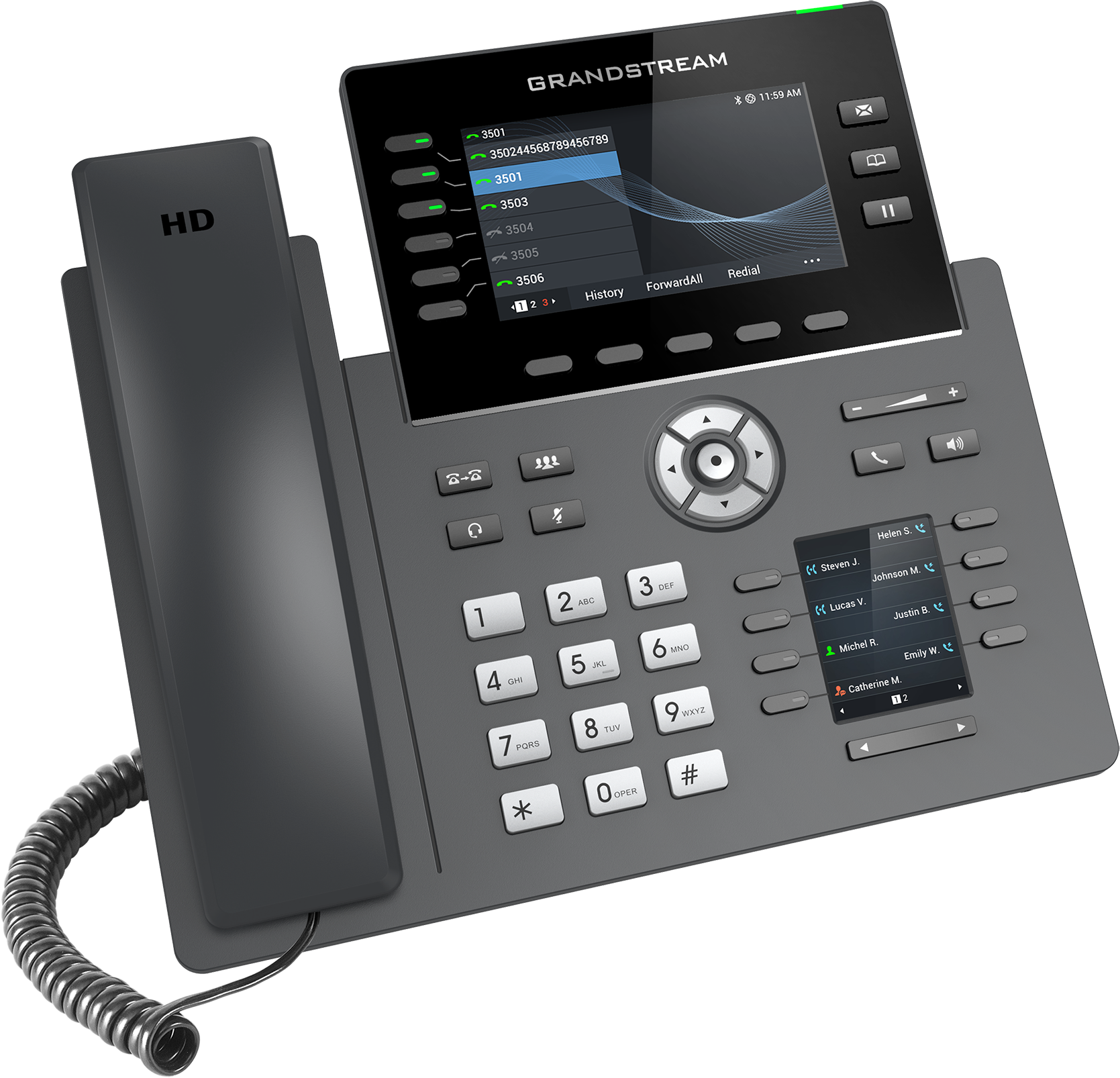 Teléfono IP HD Grandstream GRP2616, Carrier-Grade, 6 cuentas SIP, 6 líneas, Wi-Fi y Bluetooth
