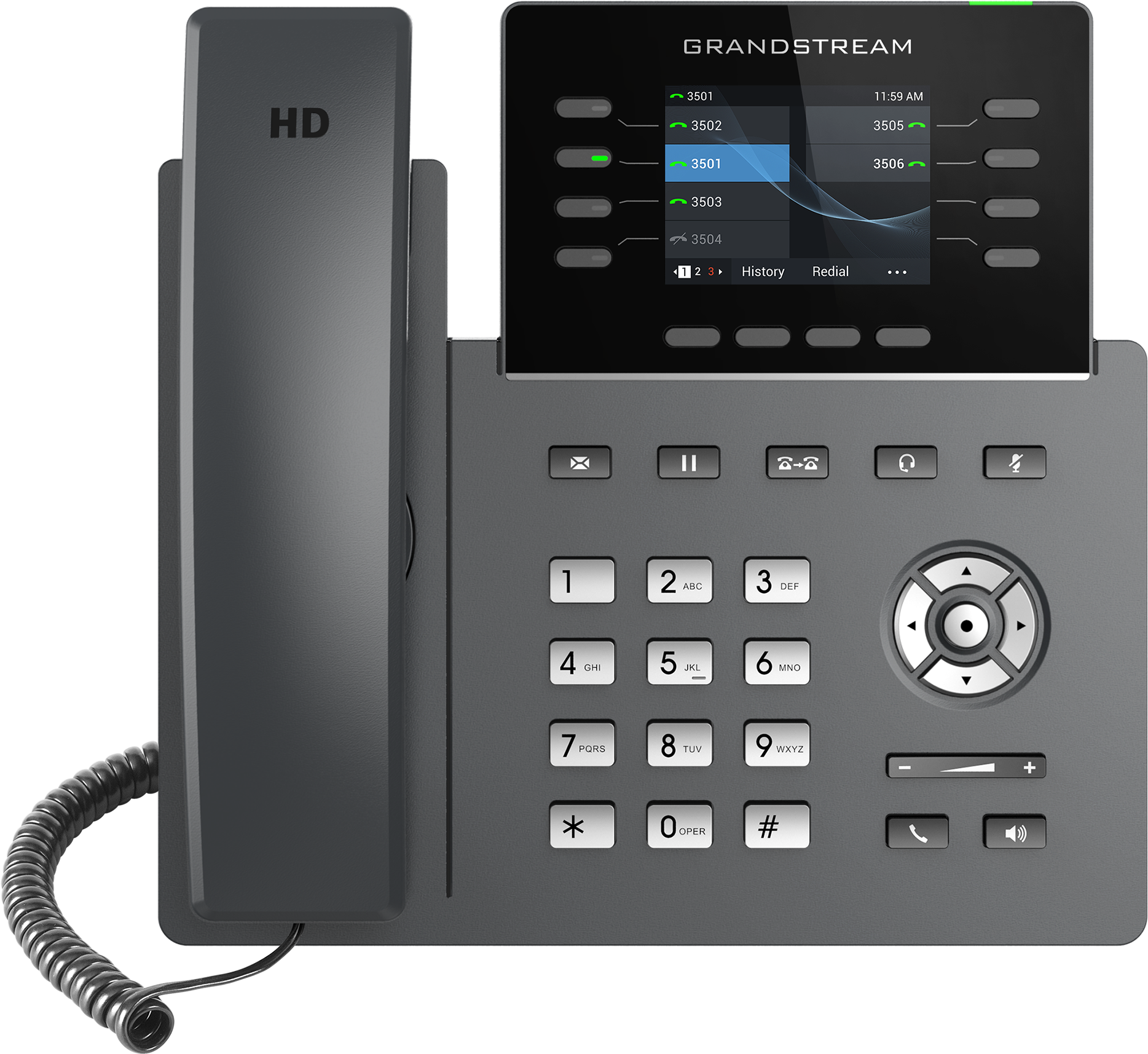 Teléfono IP HD Grandstream GRP2624, Carrier-Grade, 4 cuentas SIP, 8 líneas, Bluetooth y Wi-Fi
