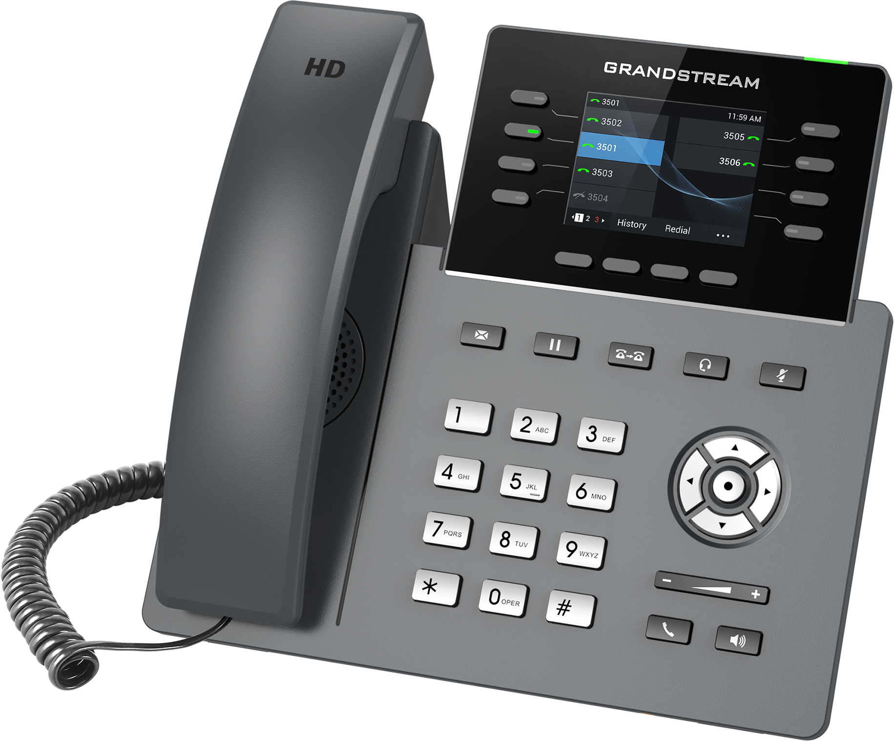 Teléfono IP HD Grandstream GRP2624, Carrier-Grade, 4 cuentas SIP, 8 líneas, Bluetooth y Wi-Fi