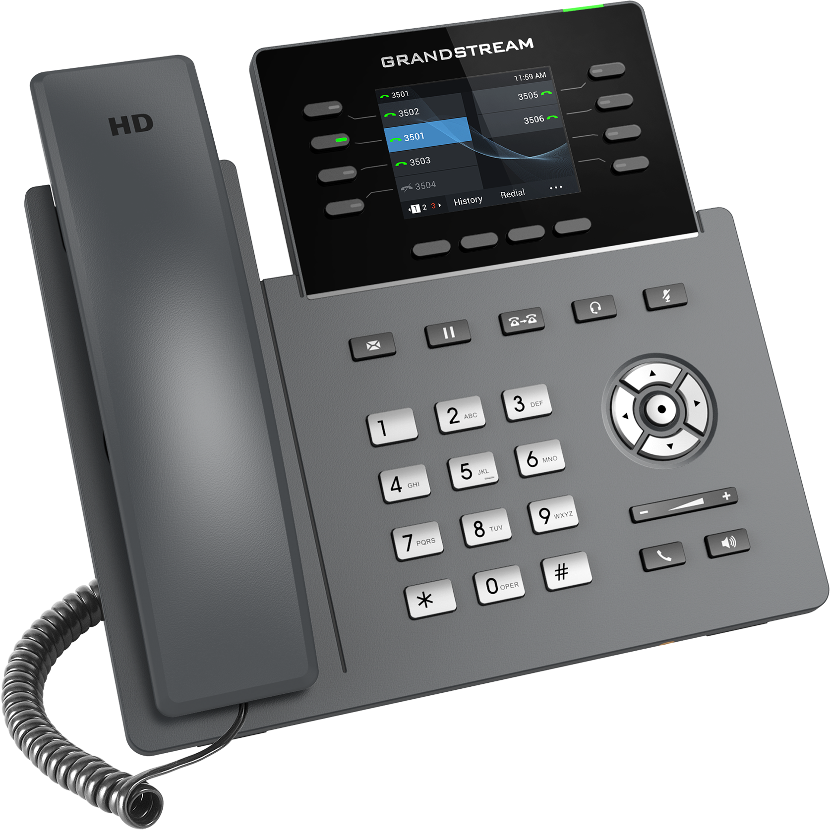 Teléfono IP HD Grandstream GRP2624, Carrier-Grade, 4 cuentas SIP, 8 líneas, Bluetooth y Wi-Fi