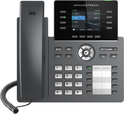 Teléfono IP HD Grandstream GRP2634, Carrier-Grade, 4 cuentas SIP, 8 líneas, Bluetooth y Wi-Fi