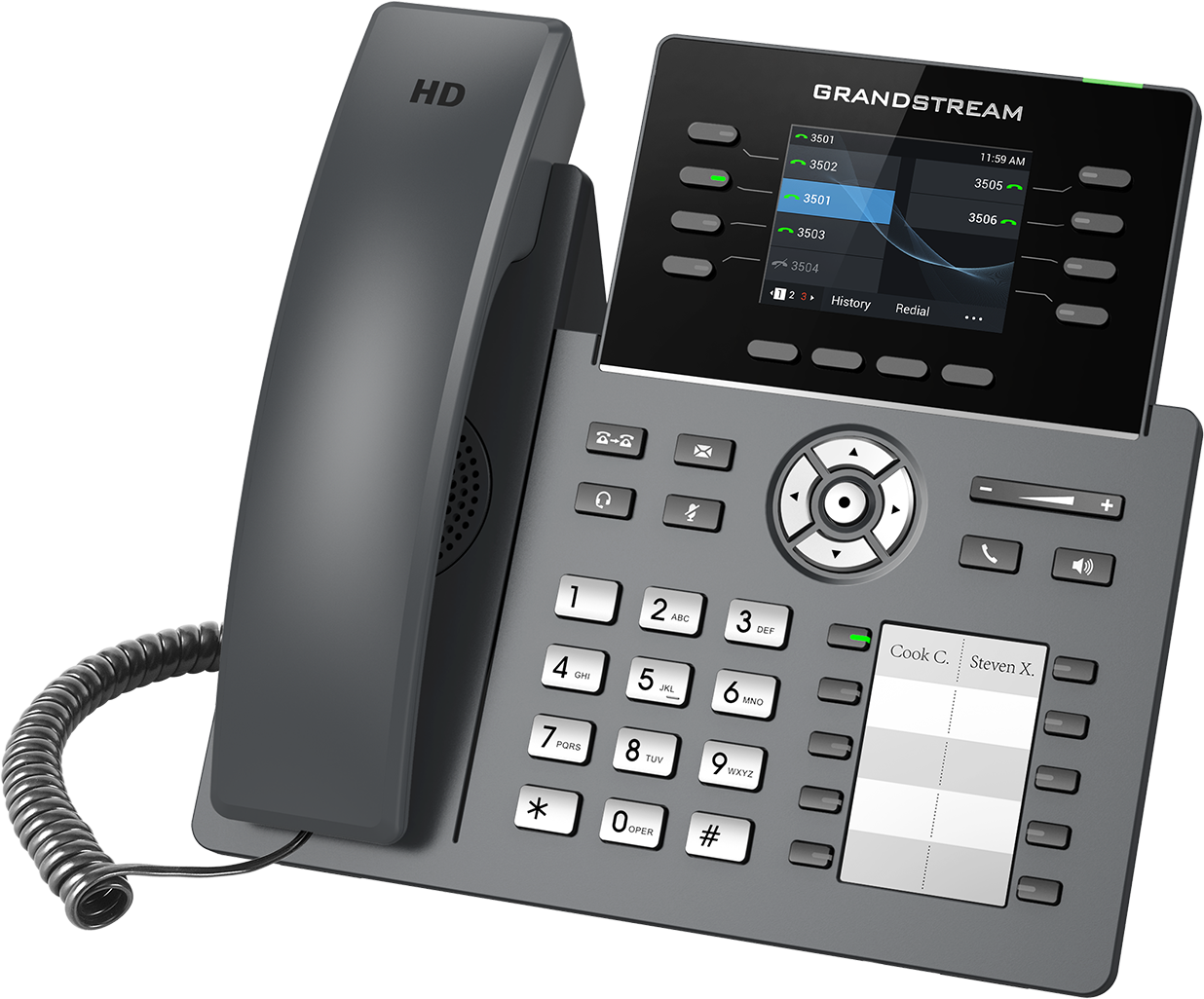 Teléfono IP HD Grandstream GRP2634, Carrier-Grade, 4 cuentas SIP, 8 líneas, Bluetooth y Wi-Fi