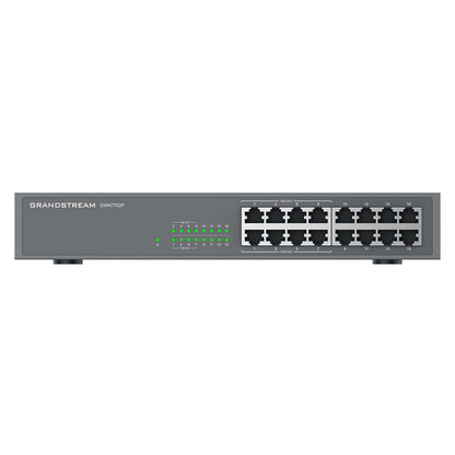 Switch PoE No Administrable Grandstream GWN7702P, 16 x GigaEth, 8 Puertos con PoE 802.3 af/at, 138w