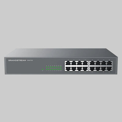 Switch no administrable Grandstream GWN7702 de 16 puertos Gigabit Ethernet, vista frontal