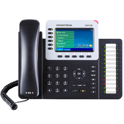 Teléfono IP HD Grandstream GXP2160, 6 Líneas SIP, PoE, Teclado Integrado, Bluetooth