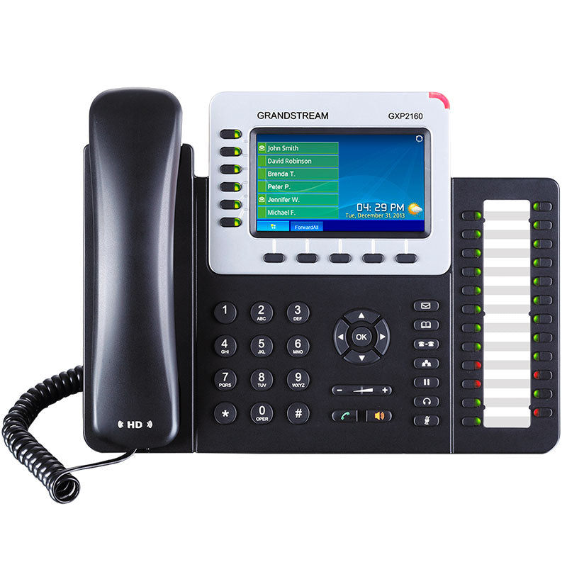 Teléfono IP HD Grandstream GXP2160, 6 Líneas SIP, PoE, Teclado Integrado, Bluetooth
