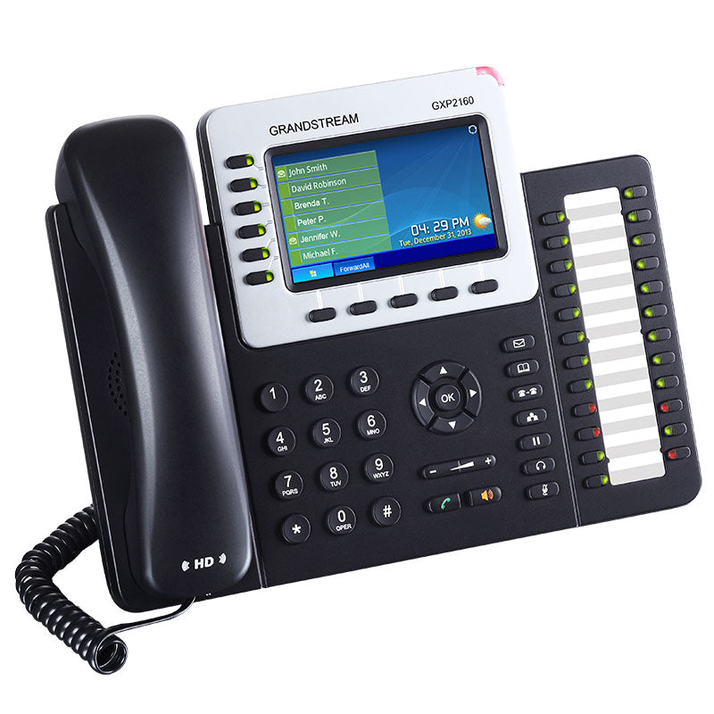 Teléfono IP HD Grandstream GXP2160, 6 Líneas SIP, PoE, Teclado Integrado, Bluetooth