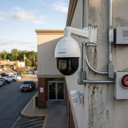 Cámara domo PTZ IP 4 Megapixel HIKVISION, 32X Zoom, 200 mts IR, IP66, Alerta Audible y Luz Estroboscópica, Autoseguimiento 2.0