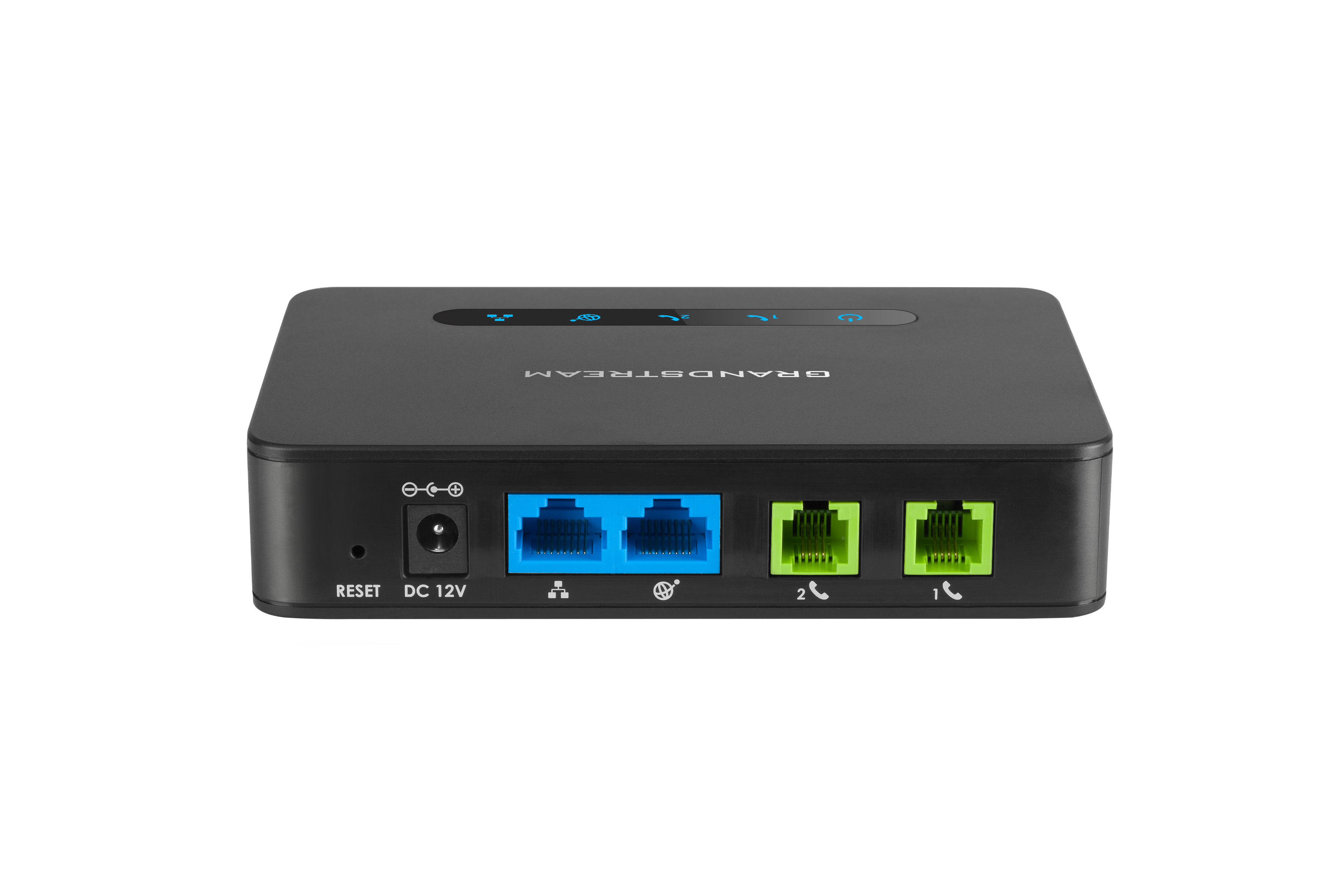 Adaptador Telefónico Análogo (ATA) Grandstream HT812, VOIP 2 puertos FXS y ruteador integrado