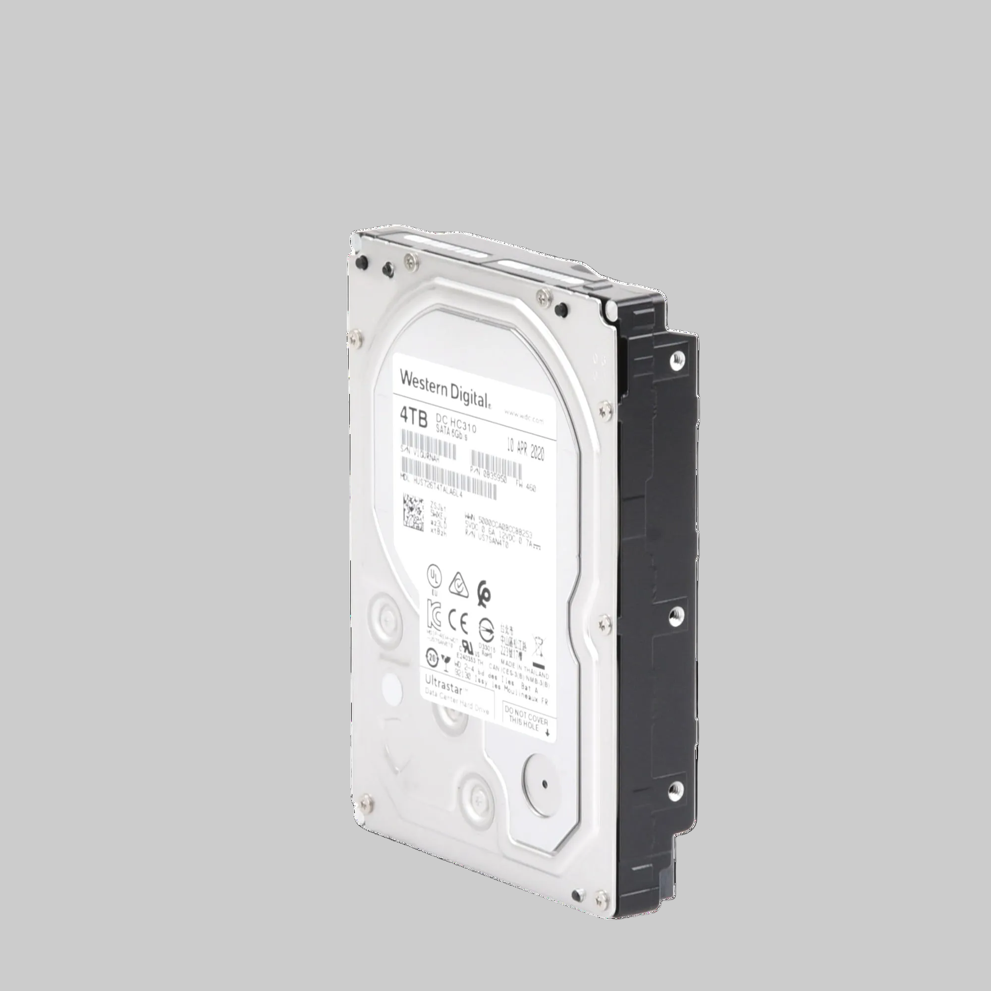 disco duro 4TB WD Enterprise perfil lateral con diseño robusto para instalación en servidores y sistemas de videovigilancia