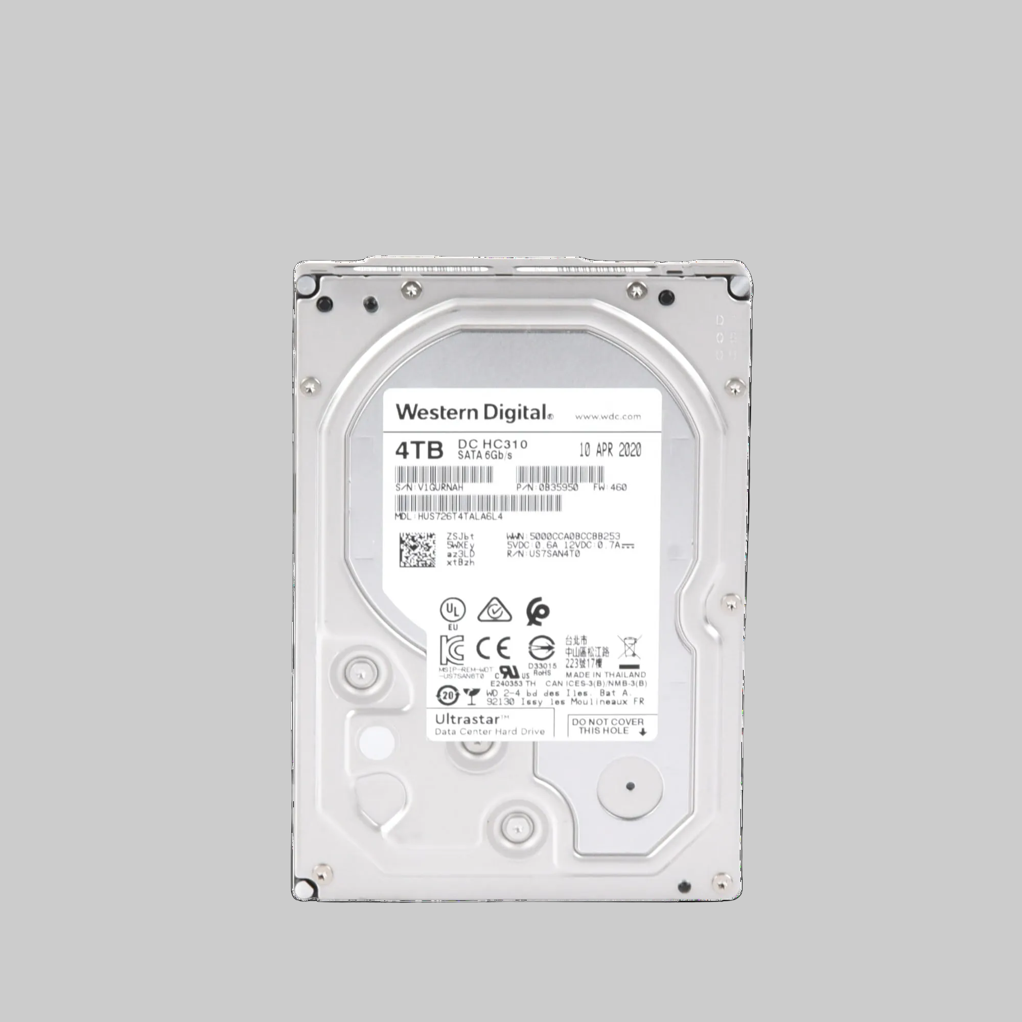 HDD 4TB WD Ultrastar para servidores con carcasa resistente y alto rendimiento en operación 24/7