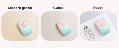 Mouse inalámbrico Ugreen MU102 rosa con receptor USB 2.4G y cable de carga