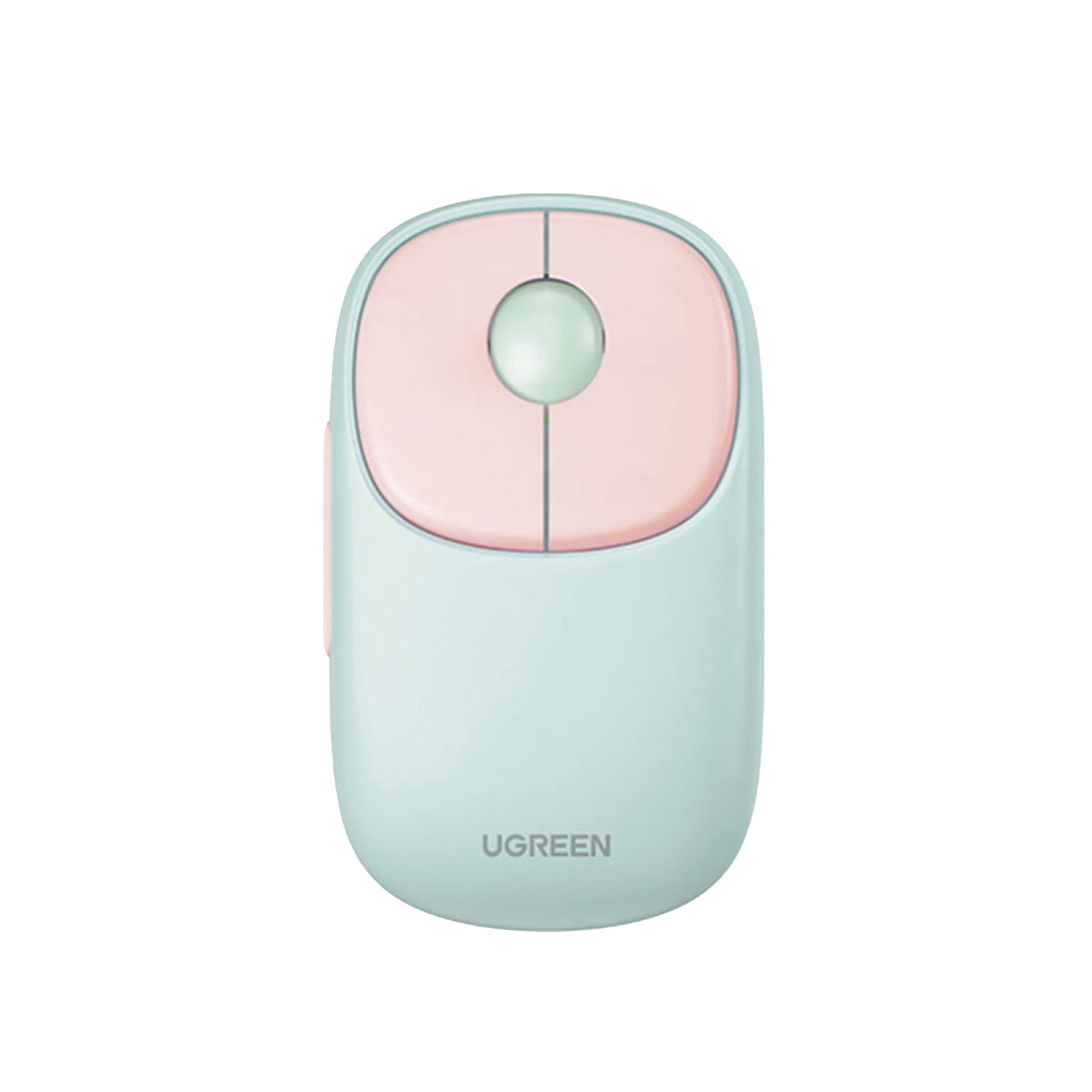 Mouse Bluetooth Ugreen MU102 rosa vista frontal con botones silenciosos