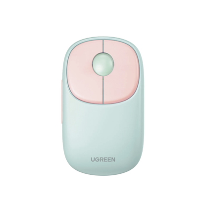 Mouse Bluetooth Ugreen MU102 rosa vista frontal con botones silenciosos