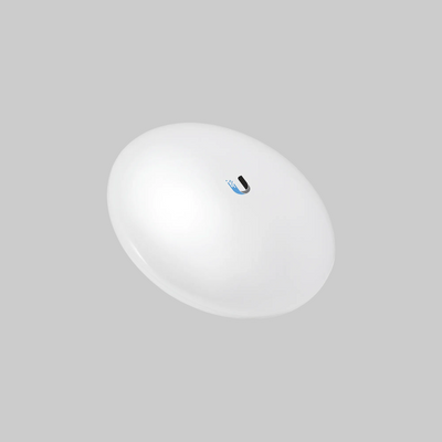 Antena Ubiquiti NanoBeam AC Gen2 blanca vista frontal diseño compacto para enlace inalámbrico 5GHz