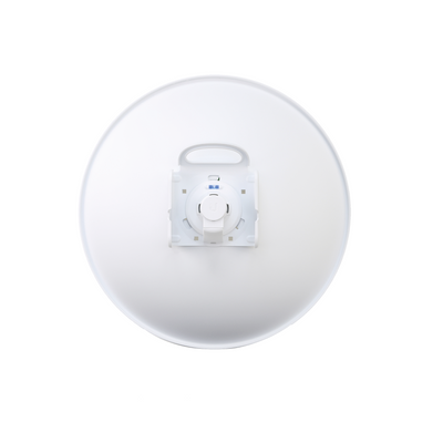 ubiquiti pbe-5ac-gen2 vista trasera con base de montaje posterior para mástil y plato 5ghz exterior