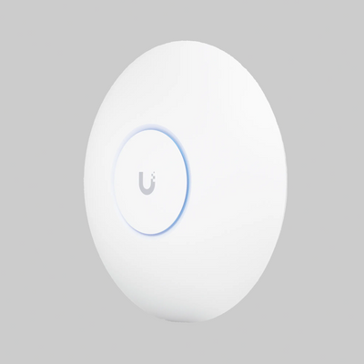 u7 pro max ubiquiti access point wifi 7 tribanda blanco para techo o pared en vista frontal angular