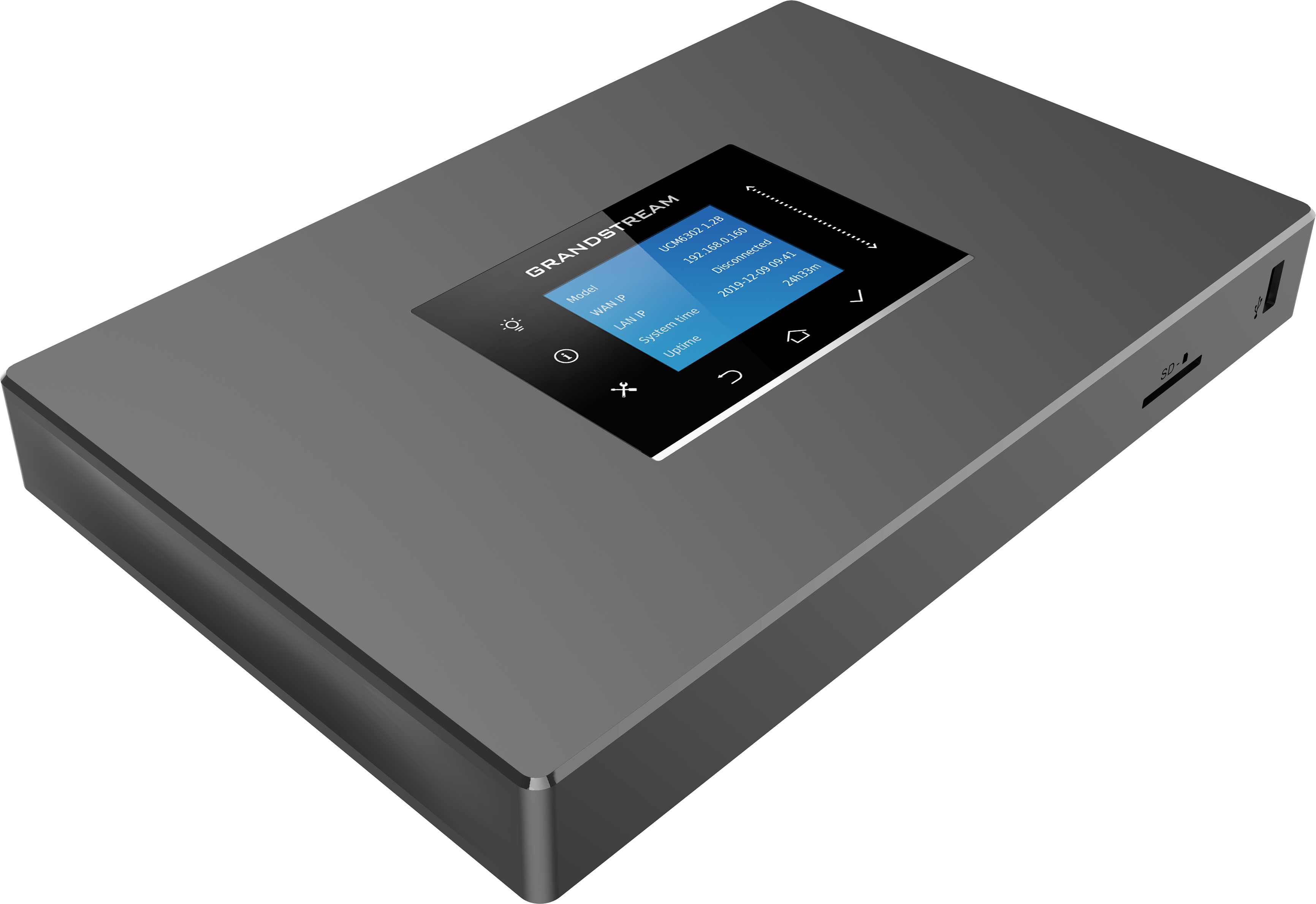 Conmutador IP Grandstream UCM6301, 1 línea, 500 usuarios, 75 llamadas simultáneas