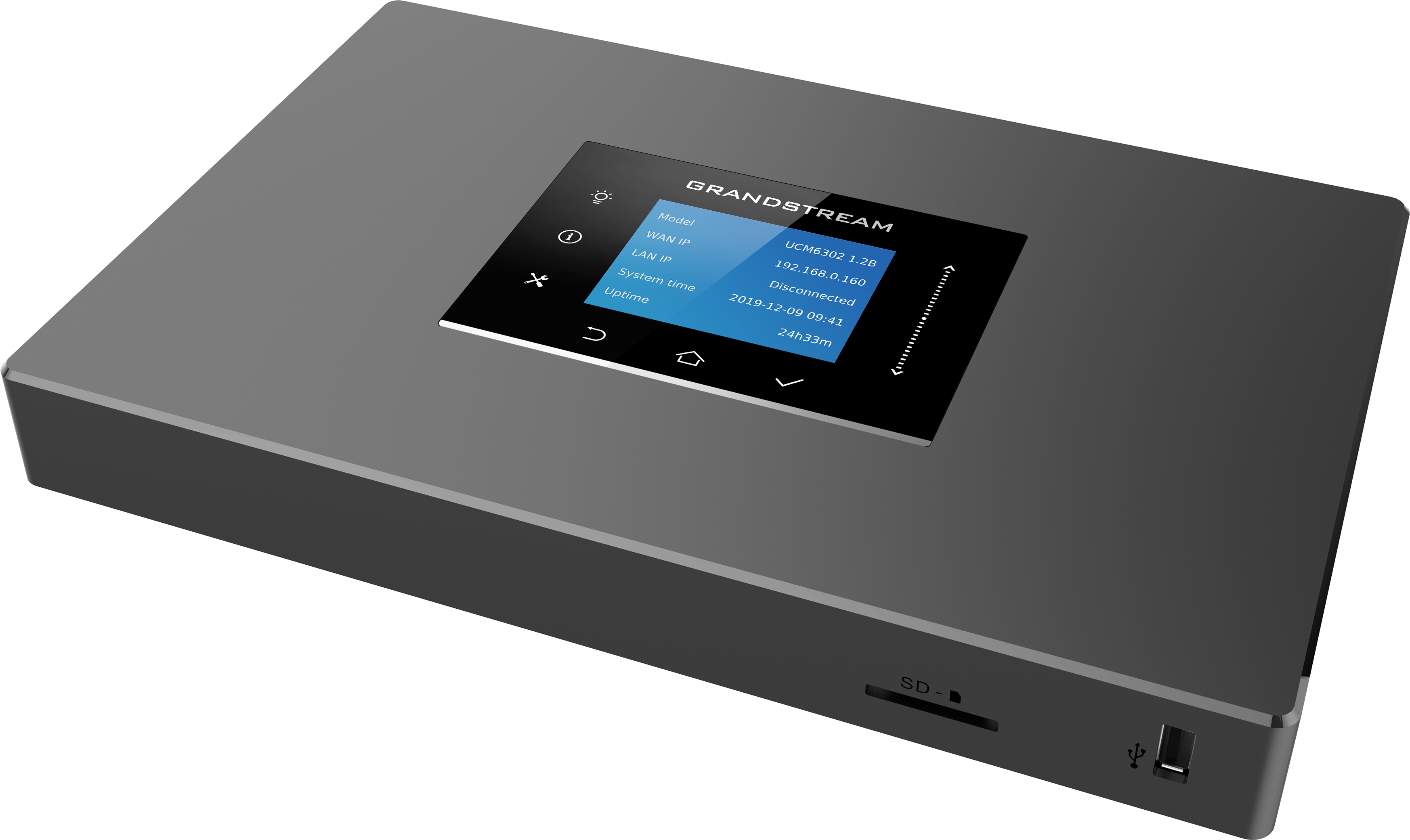 Conmutador IP Grandstream UCM6301, 1 línea, 500 usuarios, 75 llamadas simultáneas