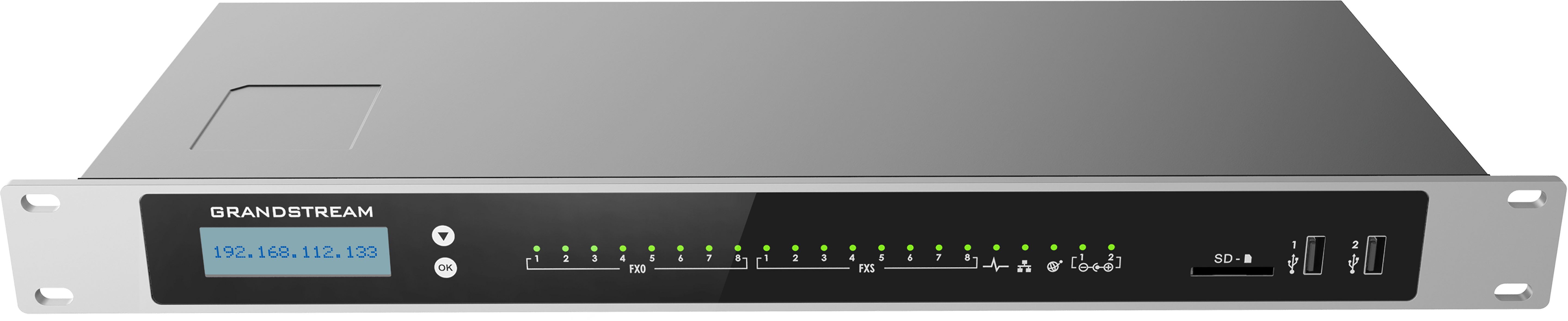 Conmutador IP Grandstream UCM6308, 8 líneas, 3000 usuarios, 450 llamadas simultáneas