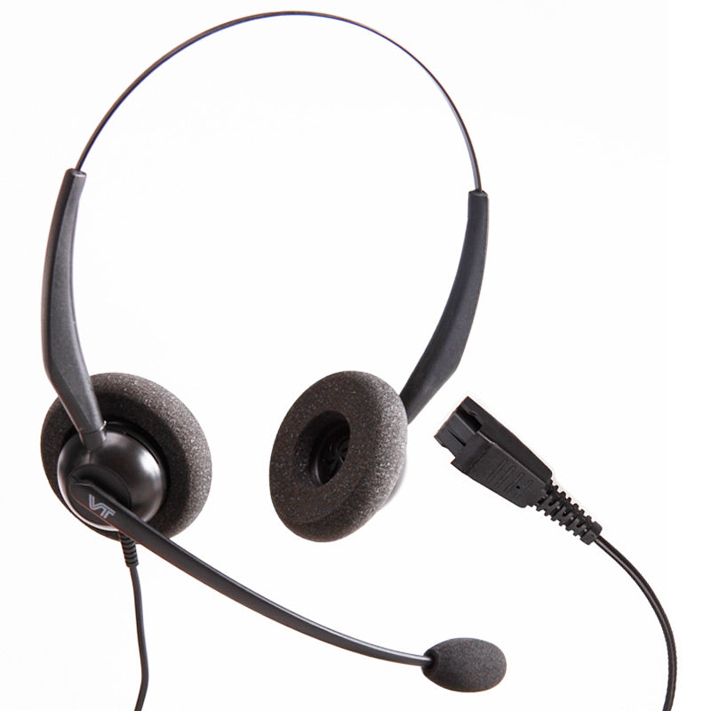 Diadema Binaural Vbet VT2000-NC-QD-D, Conector QD tipo Poly con cancelación ruido